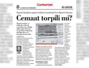 Cumhuriyet’in zelzele bölgesinde cemaat torpili mi var sorusuna cevap aradığı haberine engelleme