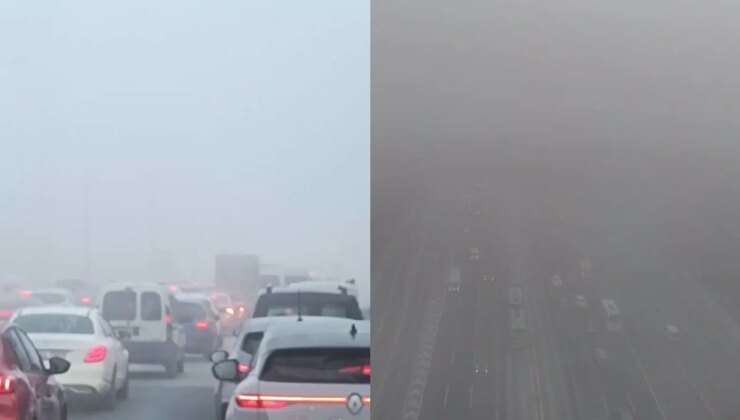 İstanbul’da ‘sis’ esareti: Trafikte güç anlar… Görüş arası düştü!