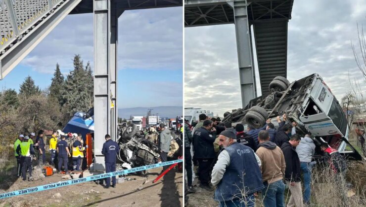 Son dakika… Başkent’te dehşetli kaza… Halk otobüsü üst geçide çarptı: Çok sayıda meyyit ve yaralı var!
