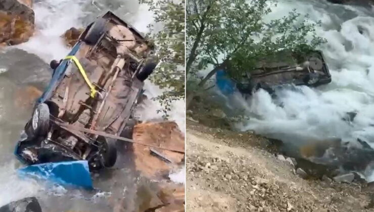 Araba dereye düştü: Feci kazada karı-koca öldü, 1 kişi yaralandı