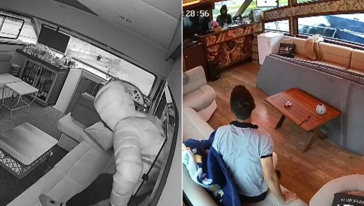 Fatih’te demirlenen teknelerde hırsızlık: Uyurken şüpheliyi farkeden işçi kamerada