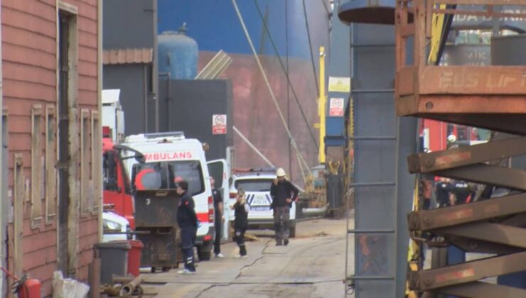 Tuzla’da tersanede bakımı yapılan gemide yangın