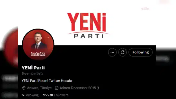 YENİ Parti’nin resmi X hesabı duyuruldu